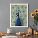Bungalow Rose Blue Peacock II Premium Framed Matte - Ready To Hang Canvas, Solid Wood in Black/Blue/Green | 43.5 H x 31.5 W x 1 D in | Wayfair