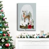 The Holiday Aisle® Snow Globe Village III Premium Gallery Wrapped Canvas - Ready To Hang Metal in Black/Blue/Green | 40 H x 30 W x 1 D in | Wayfair