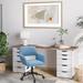 Orren Ellis Ludewig Upholstered Task Chair Upholstered, Steel in Blue | 33 H x 22 W x 22 D in | Wayfair CC464F61D3884003B4640CAA5D46BB55