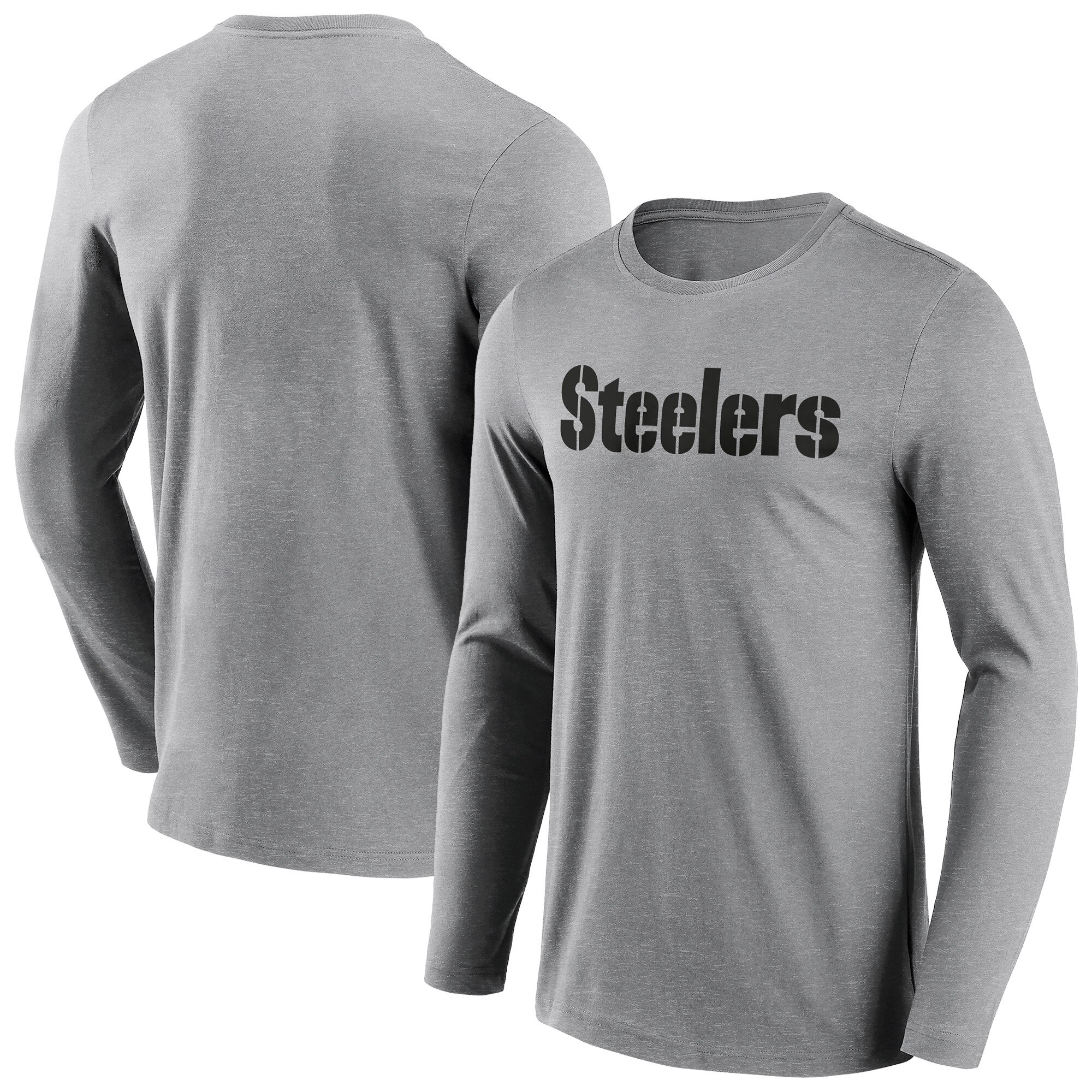 Pittsburgh Steelers Langarm-T-Shirt mit neutraler Farbe und Wortmarke - Herren Image