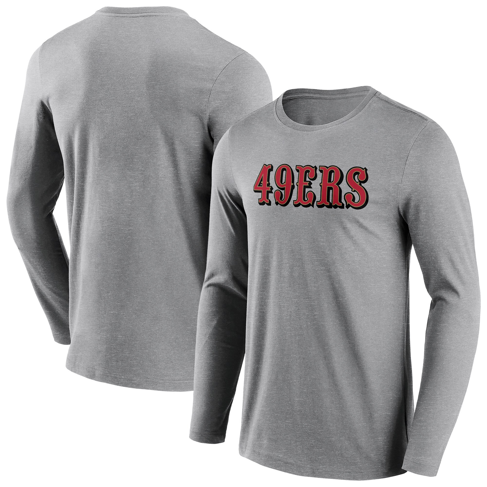 San Francisco 49ers Langarm-T-Shirt mit neutraler Farbe und Wortmarke - Herren Image