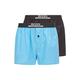 BOSS Mens 2P Boxer Shorts EW Two-Pack of Pyjama Shorts in Lightweight Cotton poplin Turquoise