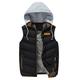 Mens Hooded Padded Gilet Jacket Quilted Puffer Vest Sleeveless Puffa Jackets Slim Fit Bodywarmer Gilets with Hood Body Warmer Bubble Slim Fit Bodywarmers with Pockets Warm Thicken Winter Black 2XL