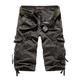 ROSEUNION Men's Retro Baggy Cargo Shorts Cotton Casual Shorts Loose Relaxed Summer Cargo Shorts Multi Pockets Camo Shorts 29-42 (32, Dark Grey)