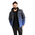 Crosshatch Mens Quilted Padded Hooded Puffer Jacket Winter Insulated Bubble Coat with StayWarm Technology Large Sodalite Blue