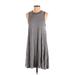 American Eagle Outfitters Casual Dress - A-Line Crew Neck Sleeveless: Gray Print Dresses - Women's Size X-Small