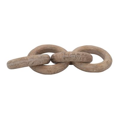 Mango Wood Carved Chain, 4 Rings