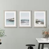 East Urban Home Beach Cove By Tanya Shumkina - 3 Piece Gallery Framed Print w/ Mat Art Set Paper in White | 36 H x 24 W x 1.5 D in | Wayfair