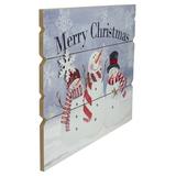 Northlight Seasonal 16" Lighted Snowmen 'Merry Christmas' Wall Decor in Red/White | 12 H x 16 W x 0.5 D in | Wayfair NORTHLIGHT NJ90592