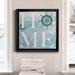 Breakwater Bay Nautical Home - Picture Frame Textual Art Print on Canvas Canvas, Solid Wood in Black/Blue/Green | 17.5 H x 17.5 W x 1.5 D in | Wayfair