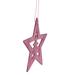 Northlight Seasonal 4" Pink Wooden Cut Out Star Christmas Ornament Wood in Brown/Pink | 4 H x 4 W x 0.25 D in | Wayfair NORTHLIGHT JA87665