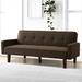 Wade Logan® Besharat Twin 75" Wide Linen Cushion Back Convertible Sofa Wood/Solid Wood/Linen/Stain Resistant in Brown | Wayfair