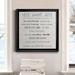 Trinx Home Sweet Home Rules - Picture Frame Textual Art on Canvas Canvas, Solid Wood in Black/Blue/Green | 26.5 H x 26.5 W x 1.5 D in | Wayfair