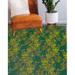 Green/Orange 108 x 0.08 in Area Rug - Bayou Breeze Chesson Floral Dark Green/Area Rug Polyester | 108 W x 0.08 D in | Wayfair