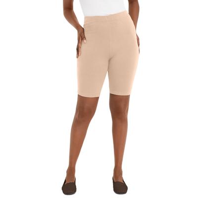 Plus Size Women's Everyday Stretch Cotton Bike Short by Jessica London in Nude (Size 12)
