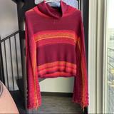 Free People Sweaters | Free People Turtleneck Sweater | Color: Red/Yellow | Size: Xs