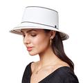 Pineapple&Star Bella Bucket Hat Sun Beach Fine Straw Braid UPF50+ for Women - White - One Size