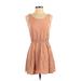 Forever 21 Casual Dress - A-Line Scoop Neck Sleeveless: Pink Print Dresses - Women's Size Small