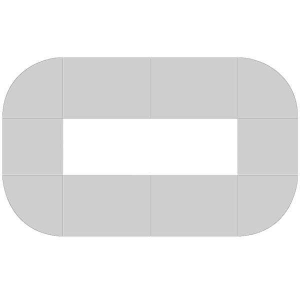 HAMMERBACHER Konferenztisch »London« oval 400 x 240 x 72 - 74 cm grau, 74 cm