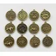 Négligeable de breloques du zodiaque en bronze antique pendentif signe métallique douze ellations