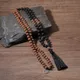 Rudraksha & Black Lava Beaded Necklace Noué 108 Mala Necklace Meditation Yoga 10/2019 Amala