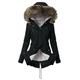 Buetory Women's Hooded Winter Coat Warm Fleeced Lined Parka Long Jackets Overcoat Fashion Casual Faux Fur Trench Coat