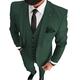 Men's Green Business Suits Two Button 3 Piece Slim Fit Notch Lapel Wedding Tuxedos Suit 42/36