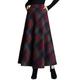 Byqny WanYangg Women's Elastic Fall Winter Plaid Maxi Dress Long Ankle Skirts Umbrella Skirt Flare Vintage Tartan Skirt Flowy Warm Wool Woolen Skirts A-Line Grid Pattern 7#Green XL