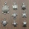 20 pcs / lot tortue charmes Antique couleur argent tortue de mer pendentif charmes tortue charmes