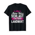 Mein Herz Schlägt Für Einen Landwirt Bauer Traktor Agrar T-Shirt