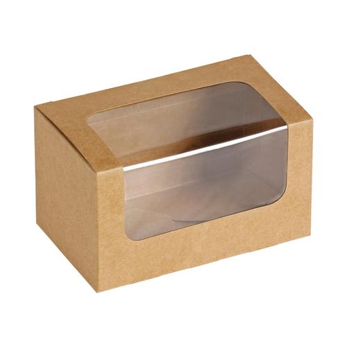 125x Bio Sandwichbox Foodbox mit Sichtfenster aus PLA 12,5 x 7,7 x 7,2 cm