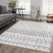 Tigris TGS-2332 6'7" x 9' Contemporary,Transitional Ivory/Blue Area Rug - Hauteloom