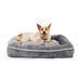 Essentials Snooze Fest Grey Rectangle Lounger Dog Bed With Orthopedic Fill, 40" L X 30" W, Large, Gray