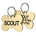 Personalized Solid Brass Bone Pet ID Tag for Dogs and Cats, Engraved on Both Sides, Small