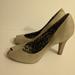 Jessica Simpson Shoes | Jessica Simpson Dress Heel Shoe Leapord Print Inner Lining Size 8.5 Women's | Color: Cream/Tan | Size: 8.5