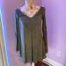 American Eagle Outfitters Dresses | American Eagle Greenish-Gray Cold Shoulder Bell-Sleeved Dress | Color: Gray/Green | Size: Xxs