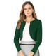 Allegra K Women's Open Front Bolero Shrug Curved Hem Crop Top Cardigan X-Large Dark Green