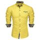 COOFANDY Men Slim Fit Formal Shirts Long Sleeve Wedding Party Button Down Shirts Yellow