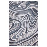 "Liora Manne Malibu Waves Indoor/Outdoor Rug Navy 2'7"" x 3'11"" - Trans Ocean MAU34822233"