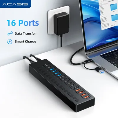 Acasis-airies USB Type-C à charge rapide répartiteur USB 11/16 ports station multi-ports pour