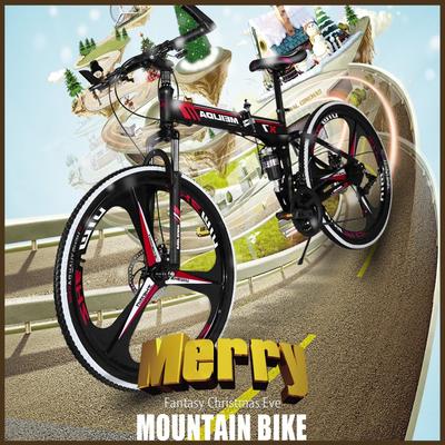 21 Speed Folding Mountain Bike 26'' Bicycle Men/Women MTB Bikes Full Suspension 