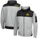 Men's Colosseum Heather Gray/Black Iowa Hawkeyes Schwartz Lightweight Full-Zip Hoodie