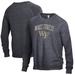 Men's Heathered Black Wake Forest Demon Deacons The Champ Tri-Blend Pullover Sweatshirt