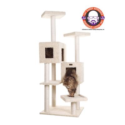 Multi-Level Real Wood Cat Tree With Two Condos Perches by Armarkat in Beige
