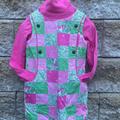 Lilly Pulitzer Dresses | Lilly Pulitzer 5 Girls Pink Dog Dress Jumper Top | Color: Green/Pink | Size: 5 Dress/Jumper 7 Top