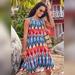 Athleta Dresses | Athleta Dress Ikat Martinique Midi M | Color: Blue/Pink | Size: M