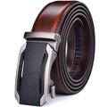 Men Belts Leather Male Slide Ratchet Work Dress Strap w Interchangeable Buckle Beltox, Cognac01, Large