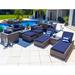 Latitude Run® Yussuf 16 Piece Outdoor Patio Furniture Combination Set In W/Loveseat Set, Six-Seat Dining Set | Wayfair
