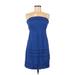 Old Navy Casual Dress - Mini: Blue Print Dresses - Women's Size 6