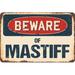 SignMission Beware of Mastiff Sign Plastic in Blue/Brown/Red | 8 H x 12 W x 0.1 D in | Wayfair Z-812-BW-Mastiff